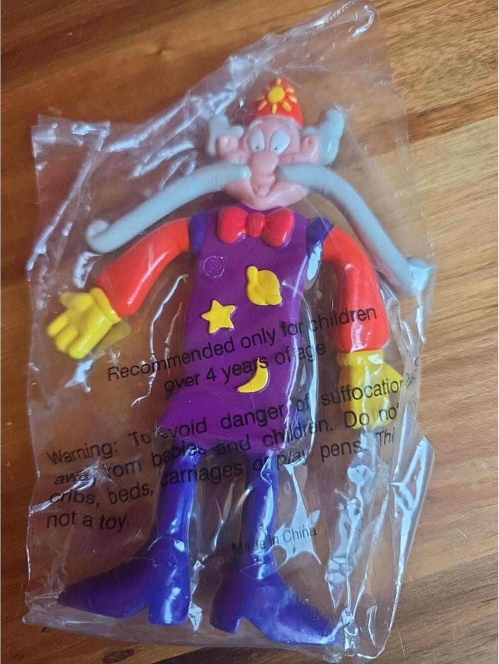 Vintage 1991 Fruit Roll Up Rollupo the Wizard Bendable Figure Advertising NEW